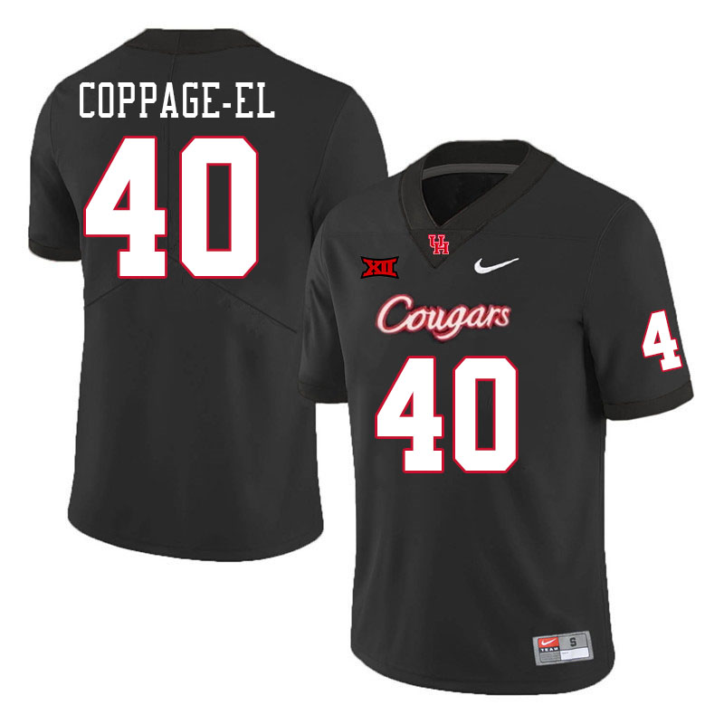 Men #40 Torren Coppage-El Houston Cougars College Football Jerseys Stitched Sale-Black - Click Image to Close